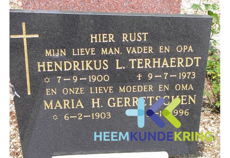 Grafstenen kerkhof Herwen Coll. HKR (296) H.L.Terhaerdt & M.H.Gerretschen